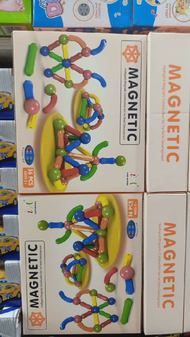 Magnetic Toys Building Blocks 36 PCS Kids Magnet Balls and Rods Set Toddler STEM Sticks Toy Learning Educational Block Games Stacking Toys for Boy Girl Age 3 Years Old Preschool