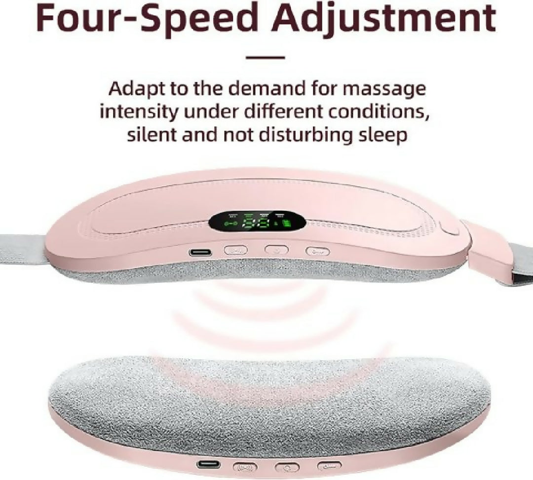 Heating Pad Women Period Pain Cramp Relief Belt - Portable Electric Menstrual Heating Pad With 3 Heat Levels - 4 Massage Modes For Belly And Waist Pain Relief