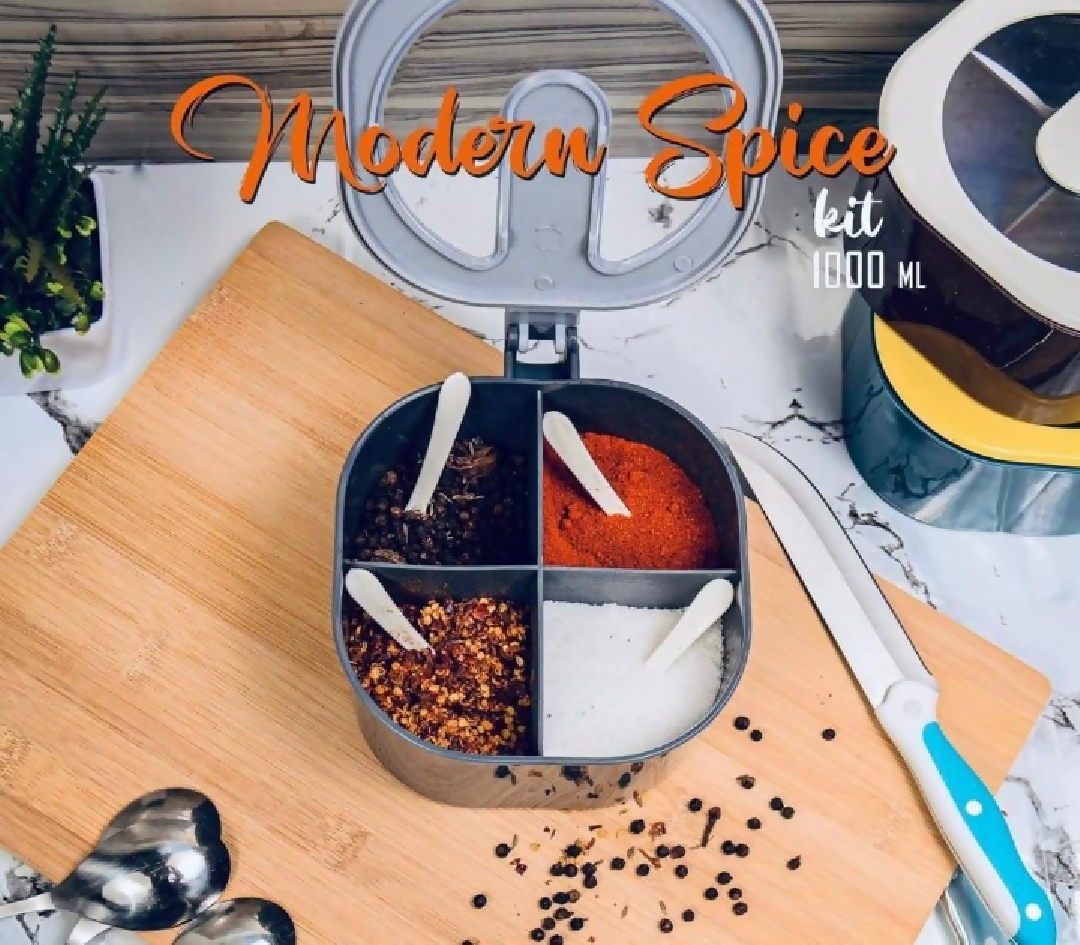 Modern Spice Kit - 1000 ml - 4 Grid Spice Jar Random Color