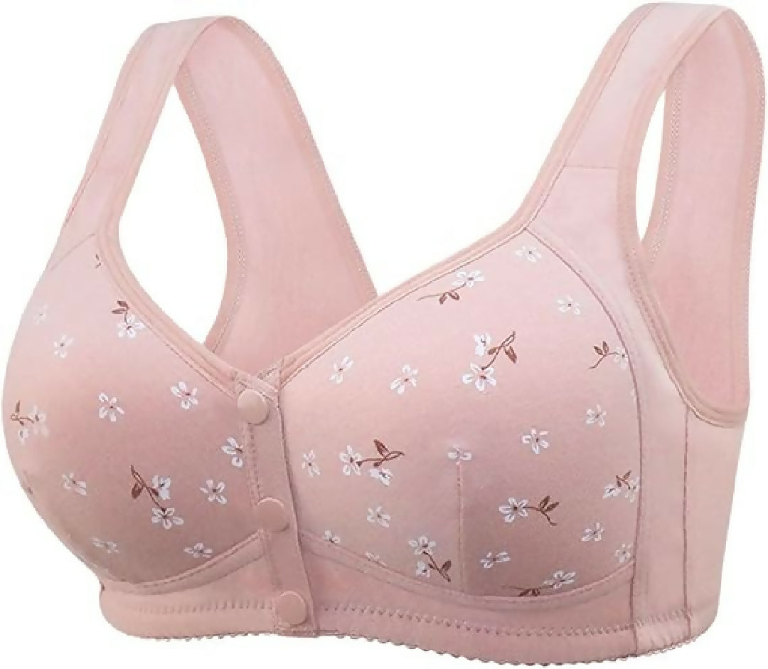 Women Front Open Cotton Bra ull CoNon Padded Full Coverage Soft Support Bra